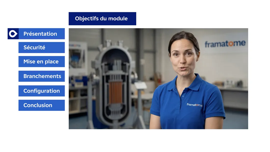 Écran de module : sommaire à gauche, formatrice générée à droite